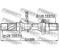 Semiasse Assale anteriore Dx 0512-6GG FEBEST per MAZDA 6 Tre volumi 6 Hatchback