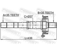 Semiasse Assale anteriore Dx 2112-ESC FEBEST per MAZDA FORD