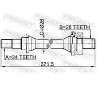 Semiasse Assale anteriore Dx 2212-SPAAT FEBEST per KIA MAZDA