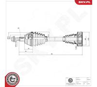 Semiasse Assale anteriore Dx 40SKV273 ESEN SKV