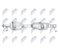 Semiasse Assale posteriore Sx NPW-ME-120 NTY per SMART FORTWO Coupé