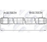 Semiasse Con Stazione di Trasferimento Sinistro Per Honda Cr-V RD1/2 97-01