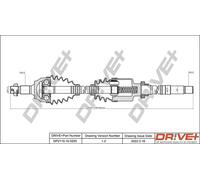 Semiasse DP2110.10.0255 Drve+ per PEUGEOT CITROËN