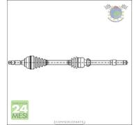 Semiasse Metelli Anteriore Dx Destro per PEUGEOT 2008 208