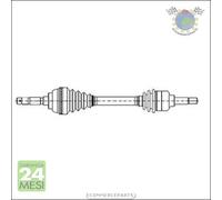 Semiasse Metelli Anteriore Sx Sinistro per PEUGEOT 206 #jr