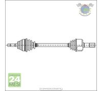 Semiasse Metelli Anteriore Sx Sinistro per PEUGEOT 405 306 #bl