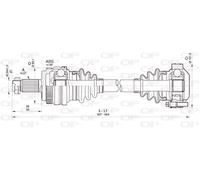Semiasse OPEN PARTS 607mm - DRS6356.00 per BMW Série 1 2.0 118 d