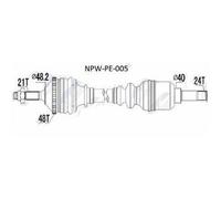 Semiasse Sinistro NTY Per Peugeot 206 1.9D DW8 98- Nuovo