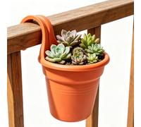 Semicircle Flower Boxes, Railing Hanging Strawberry Holder Pots, Integrated Drain Knob Deck Planters, Weatherproof Outdoor Fence Baskets, Space Saving Durable Container For Porch Patio Balcony