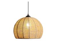 Semicircle Hemp Rope Pendant Shade Corridor Bowl Shape Hanging Light Nordic Chandelier for Restaurant Tea Living Room Kitchen Bedroom(30CM)