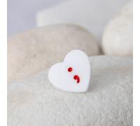 Semicolon Cuore Pin Risvolto Distintivo Acrilico Regalo Mentale Salute Suicidio