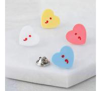 Semicolon Cuore Pin Risvolto Distintivo Acrilico Regalo Mentale Salute Suicidio