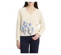 Semicouture - Maglia manica lunga Semicouture Marcela in cotone con scollo a V e ricamo con paillettes - - Knitwear - Donna - Beige - M