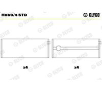 Semicuscinetto albero a gomiti GLYCO H069/4 STD per SL (R129) 2.8 1998-2001