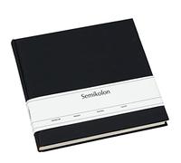 Semikolon 353529 Libro degli ospiti - 25 x 23 cm - con 180 pagine bianche da personalizzare, segnalibro - nero