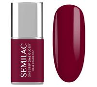 Semilac S570 Smalto UV 3 in 1 One Step Glossy Dark Raspberry 7 ml - Smalto gel UV rosso scuro | Brillantezza duratura | Unghie rinforzate