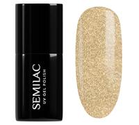 Semilac Smalto Semipermanente 037 Gold Disco 7ml | oro con lucentezza perlata, particelle d'oro grossolane, coprente