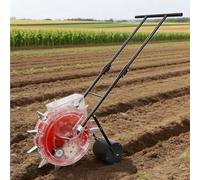 Seminatrice A Spinta Da Giardino, Seminatrice Manuale Con Ruota E Manico, Profondità Di Semina Regolabile, Spargitore A Spaglio Per Prati E Giardini, Per Mais(7 nozzles)