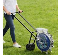 Seminatrice da giardino a spinta manuale, seminatrice per colture a filari con guida da terra,applicatore di fertilizzanti per semina di precisione, per soia, arachidi, mais, cotone, soia(7-hole)