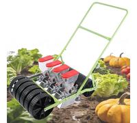 Seminatrice di precisione for verdure a spinta manuale Piantatrice manuale for semi da giardino Spaziatura tra le file regolabile Seminatrice for carote Ravanello Spinaci Soia(4row)