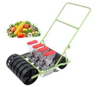 Seminatrice di precisione, seminatrice da giardino a spinta manuale per verdure, arachidi, mais e fagioli - Distanziatore a spaziatura regolabile per la semina di semi, 1 fila