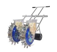 Seminatrice e applicatore di fertilizzanti 2 in 1, seminatrice da giardino a spinta manuale con spaziatura regolabile delle file, seminatrice a rulli con spaziatura precisa delle piante(6 Mouths)