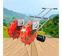 Seminatrice manuale a doppia fila, seminatrice da giardino per mais, cotone, soia, arachidi, applicatore per semina a rullo e fertilizzante con 6 bocche