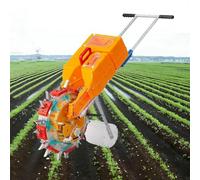 Seminatrice Manuale a Rullo, Seminatrice e Spargiconcime a Spinta - Spargitore a Ruote per Giardino, Attrezzo per la Semina di Prati e Terreni Agricoli(Dual 6-Hole)