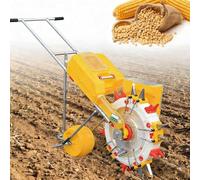 Seminatrice manuale a spinta, attrezzo per la semina e la concimazione, seminatrice a ruota singola per la semina di precisione in giardino, ideale per soia, arachidi e mais(8 Nozzles)