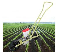 Seminatrice manuale a spinta per ortaggi, Seminatrice di precisione e applicatore di fertilizzante con spaziatura tra le file e profondità regolabili(1-wheel)