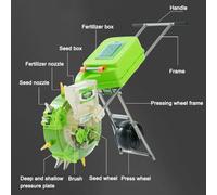 Seminatrice manuale da giardino, per semina e concimazione, seminatrice di precisione con 7 dischi per semi, ideale per mais, cotone, soia e arachidi.(4 holes)