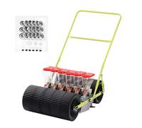 Seminatrice Manuale di Precisione in Metallo, Seminatrice Manuale per Mais e Verdure, Piantatrice da Giardino a Spinta Manuale con Regolazione della Distanza tra Le File e della profondità 6 Lines