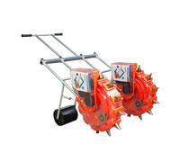 Seminatrice manuale, seminatrice a spinta per giardino con 8 dischi per semi, carrello a rullo per giardino e spandiconcime, ideale per la semina di arachidi, mais, soia e fave.(12-Nozzle)