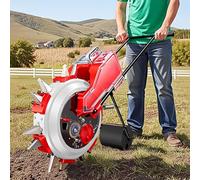 Seminatrice Manuale Seminatrice da Giardino A Spinta Manuale Semina A Rulli E Applicatore di Fertilizzante, Fioriera A File Seminatrice per Mais per Soia, Arachidi, Mais, Cotone, Soia 7 Nozzles