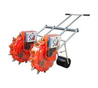 seminatrice, Spandiconcime portatile a doppia fila, seminatrice a rulli a spinta manuale, applicatore di fertilizzanti for la semina di canapa(8 Mouths)