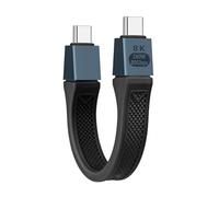 Seminer 240W Cavo Piatto Corto da USB-C a USBC（13CM）, Compatibile con Thunderbolt 5/4 da 80Gbps, Ricarica Veloce, OTG e Supporto per Display 8K per Tutti i Dispositivi Type-C-Nero