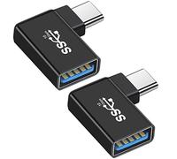 Seminer Adattatore Angolare da USB C a USB (Confezione da 2), Adattatore da USB-C a USB-A da 90 Gradi, Adattatore da USB C 3.1 da 10 Gbps Maschio a Femmina Adattatore OTG ad Angolo Retto Sinistro