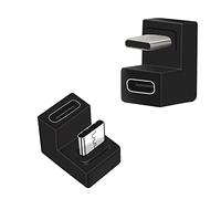Seminer Adattatore angolare USB C 180 gradi (pacchetto di 2), U Shape USB C 3.1 maschio a femmina, adattatore a gomito di tipo C Connettore di trasferimento dati compatibile per MacBook, telefono