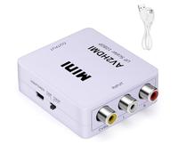 Seminer Adattatore da RCA a HDMI, 1080P RCA Composito CVBS AV a HDMI Video Audio Converter che Supporta PAL/NTSC per PC Laptop Mini Xbox PS2 PS3 TV VHS VCR Camera DVD Con Cavo di Alimentazione USB