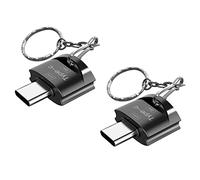 Seminer Adattatore da USB C a USB con Portachiavi (2 pezzi), Adattatore USB-C maschio a USB femmina, Adattatore da Tipo C a USB OTG Compatibile con MacBook, Samsung Galaxy, Google Pixel, ecc., Nero