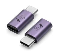 Seminer Blocco dati da USB-C a C (Confezione da 2 pezzi), Anti Juice Jacking, solo per la ricarica, supporta la ricarica PD fino a 140 W, viola
