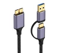 Seminer Cavo da USB-C a Micro-B da 1 m, Cavo per Disco Rigido 2 in 1 da 5 Gbps, Compatibile con Seagate/WD/Toshiba, Galaxy S5/Note 3, iPhone serie 17/16
