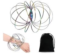 SEMINISMAR Giocattoli di Anelli di Flusso,Magico della Molla del Braccio,3D Giocattolo a Molla Multisensoriale,Magia Flusso Anello,Braccialetto Magico 3D Arcobaleno Primavera Metallo,per Tutte Le età