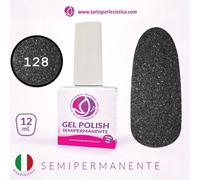 Semipermanente colore nero argento glitter N 128 da 12 ML - Hema e TPO Free