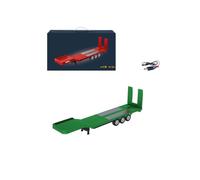 Semirimorchio in scala 1/18 per trattore RC 770S Heavy Duty RC, rimorchio pianale RC con carrello di atterraggio e portellone posteriore, accessori per modelli di veicoli di simulazione RC rosso per