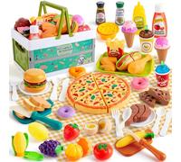 SEMKOTREE Cucina Giocattolo per Bambini, Accessori Cucina Bambini Set Cucina Bambini, Giochi di Ruolo da Cuoco Utensili Cucina Bambini con Cibo Giocattolo Piatti Bambini Cestino Pic Nic Bambini