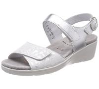 Semler Ramona, Sandali con Cinturino alla Caviglia Donna, Bianco Bianco Argento, 45 EU