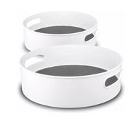 Semlos Lazy Susan Organizer girevole a 360°, 2 confezioni da 22,9 cm e 30,5 cm, organizer per organizzare e riporre la cucina, organizer antiscivolo sotto il lavandino per bagno/dispensa/armadio