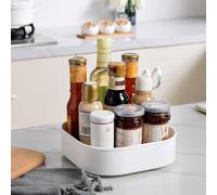 Semlos Lazy Susan - Organizer rettangolare da 22,9 cm, per giradischi, portaspezie multifunzione, per riporre e organizzare la cucina, supporto girevole per condimenti, antiscivolo