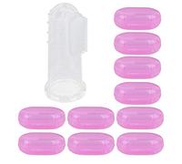 Semme 10 Pezzi Spazzolino da Denti per Bambini Spazzolino Morbido in Silicone per Neonati Gomma da Dentizione per Uso Alimentare Trasparente // Rosso/Verde/Giallo (Guscio Rosa)